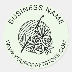 Crochet Crocheting Website benutzerdefinierter Fir Runder Aufkleber
