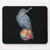 Crochet Crow Yam Crocheter Knitting Crocheting Lov Mousepad (Vorne)