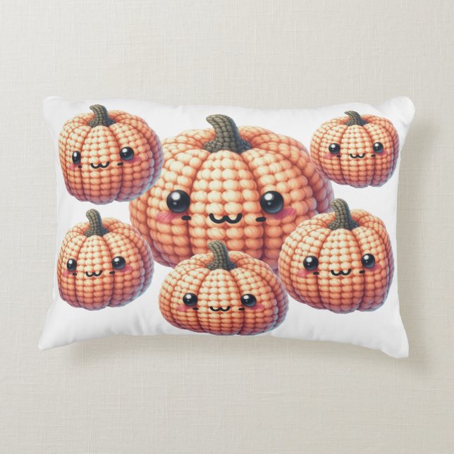 Crochet Cute Pumpkin Dekokissen (Rückseite)
