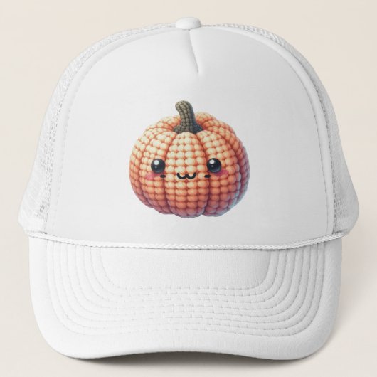 Crochet Cute Pumpkin Truckerkappe (Vorderseite)