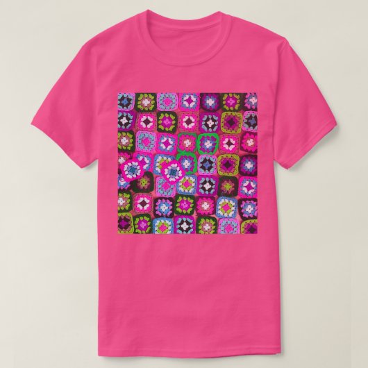 Crochet Decke granny Quadrat Vintag Long T-Shirt (Design vorne)