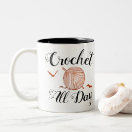 Crochet Den ganzen Tag Halloween Garn + Fledermäus Zweifarbige Tasse