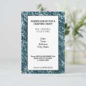Crochet Design Crafting Party Einladung Card (Stehend Vorderseite)