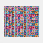 Crochet Effect Granny Square Craft Fleecedecke (Vorderseite (Horizontal))