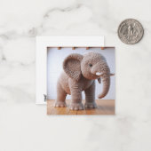 Crochet Elephant Grußkarte Mitteilungskarte (Vorderseite/Rückseite Beispiel)