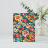 Crochet flowers postkarte (Stehend Vorderseite)