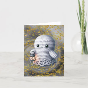 Crochet Ghost mit Laternenblende Dankeskarte