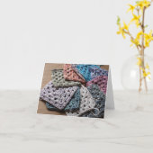 Crochet grande quadratische Karte (Gelbe Blume)