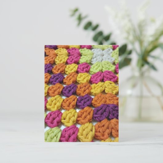 Crochet Granny Square Postkarte (Stehend Vorderseite)