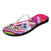 Crochet Granny Square Regenbogen Flip Flops Croche Badesandalen (Schrägansicht)
