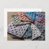 Crochet grany quadratische Postkarte (Vorne/Hinten)