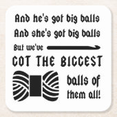 Crochet ・ Große Bälle aus Garnkunst Rechteckiger Pappuntersetzer (Vorderseite)