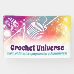 Crochet-Haken, Aquarellbilder Banner