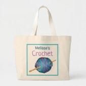 Crochet! Haken und Garn, personalisiert. Larg Jumbo Stoffbeutel (Vorne)