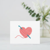 Crochet Heart Postkarte (Stehend Vorderseite)
