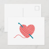 Crochet Heart Postkarte (Vorne/Hinten)
