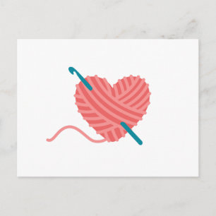 Crochet Heart Postkarte