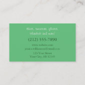 Crochet - Heart Shaped Yarn Green Business Cards Visitenkarte (Rückseite)