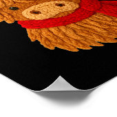 Crochet Highland Cow Christmas Winter Girly Kids T Poster (Ecke)