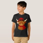 Crochet Highland Cow Christmas Winter Girly Kids T T-Shirt (Vorne ganz)