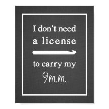 Crochet Hook License Craft Room dunkel
