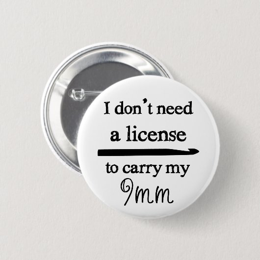 Crochet Hook License Crafts Button (Vorne & Hinten)