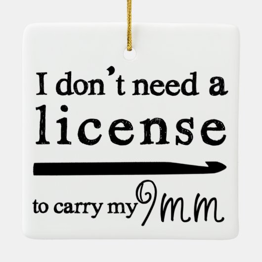 Crochet Hook License Crafts Keramikornament (Rückseite)