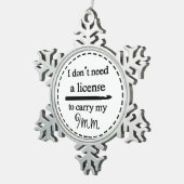 Crochet Hook License Crafts Schneeflocken Zinn-Ornament (Rechts)