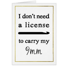 Crochet Hook License Imitate Gold Border Crafts