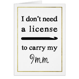 Crochet Hook License Imitate Gold Border Crafts