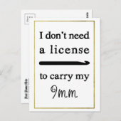 Crochet Hook License Imitate Gold Border Crafts Postkarte (Vorne/Hinten)