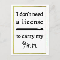 Crochet Hook License Imitate Gold Border Crafts
