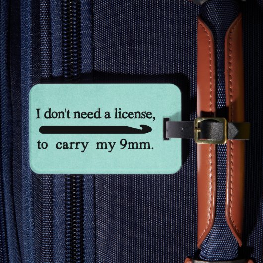 Crochet Hook Lizenz Handwerk Aquamarine Textur Gepäckanhänger (Vorderseite Insitu 4)