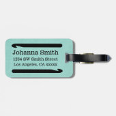 Crochet Hook Lizenz Handwerk Aquamarine Textur Gepäckanhänger (Rückseite horizontal)