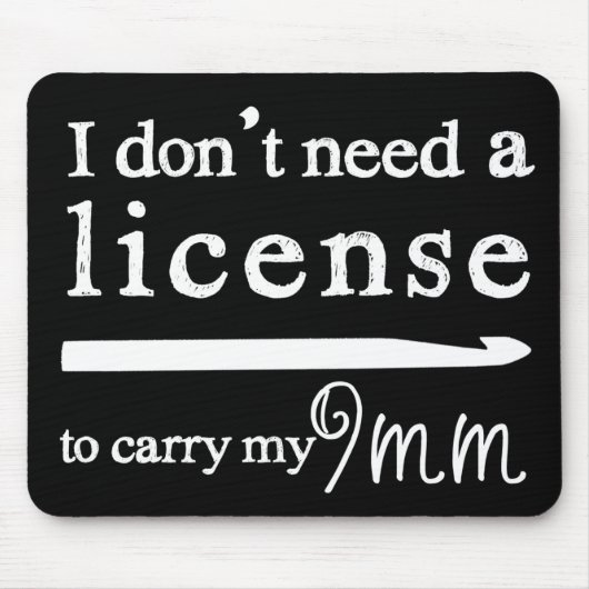 Crochet Hook Lizenz Handwerk Dunkel Mousepad (Vorne)