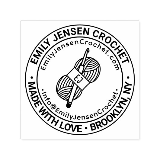 Crochet Hook Yarn Firmenname URL E-Mail Permastempel (Design)