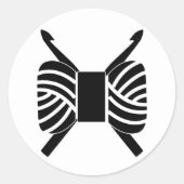 Crochet Hook & Yarn Skein Crafts Runder Aufkleber (Vorderseite)