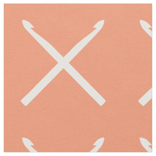 Crochet Hooks Cracks Cross Print White Stoff (Nahaufnahme)