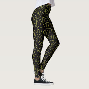 Crochet Hooks Cracks Gold + Black Leggings