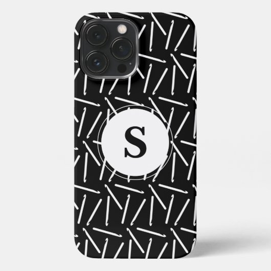 Crochet Hooks Crafts Monogram Dark iPhone Case iPhone Hülle (Rückseite)