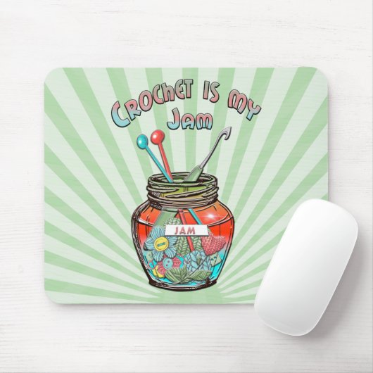 "Crochet is my jam" Mousepad (Mit Mouse)