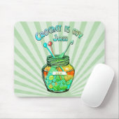 "Crochet is my jam" Mousepad (Mit Mouse)