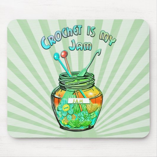 "Crochet is my jam" Mousepad (Vorne)