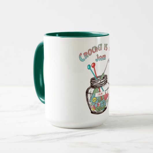 "Crochet is my jam" Tasse (Vorderseite Links)