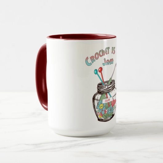 "Crochet is my jam" Tasse (Vorderseite Links)