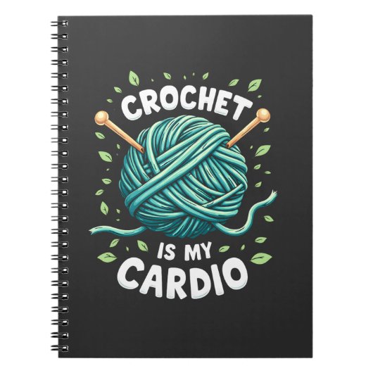 Crochet ist mein Cardio Nähgarn Fitness Notizblock (Vorderseite)