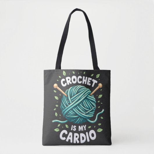Crochet ist mein Cardio Nähgarn Fitness Tasche (Vorderseite)