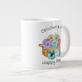 Crochet ist mein glücklicher Ort Personalisiert Jumbo-Tasse (Vorderseite Rechts)