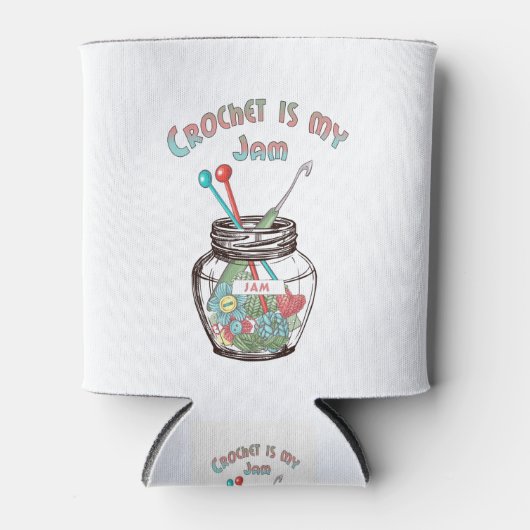 Crochet ist mein Jam Dosenkühler (Vorderseite)