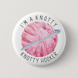 Crochet Joke Pink Yarn Button